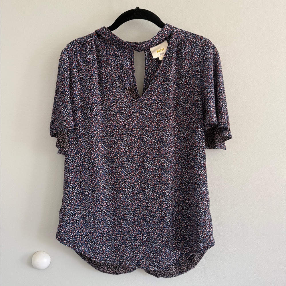Anthropologie Maeve Bella Top in Blue Floral size Medium